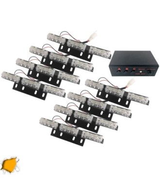 Εξωτερικά Φώτα Οδικής Βοήθειας STROBO LED 8x3 72W 10-30V IP65 Αδιάβροχα Πορτοκαλί GloboStar 88982